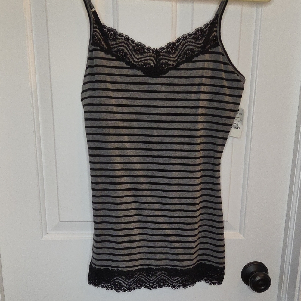 Express Black and Gray Lace Cami